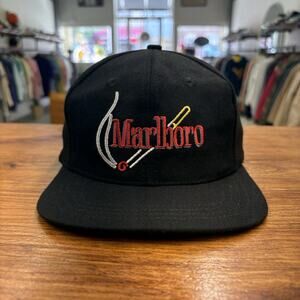 Vintage 90’s Marlboro Cigarette Neon Sign Hat Black